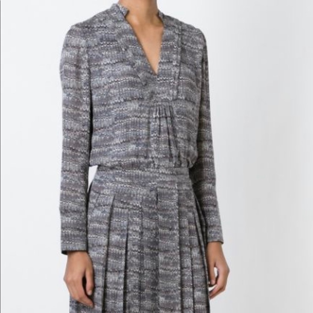 Tory Burch Marled Pleated Silk Dress - Picture 8 of 8